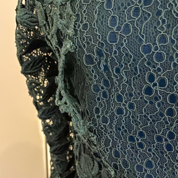 ML Monique Lhuillier Emerald Green Lace Sheath Dress - size 16 - Picture 7 of 14